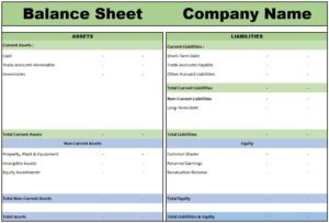 Balance Sheet Free Template in Excel