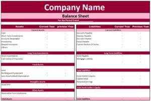 Download Balance Sheet In Excel File in .xls Format