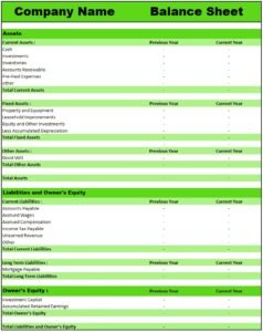 Download Blank Balance Sheet Templates in Excel