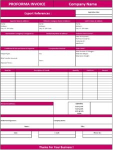 Proforma Tax Invoice Meaning | Download Proforma Invoice In Excel