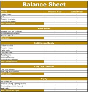 Pvt Ltd Company Balance Sheet Format In Excel