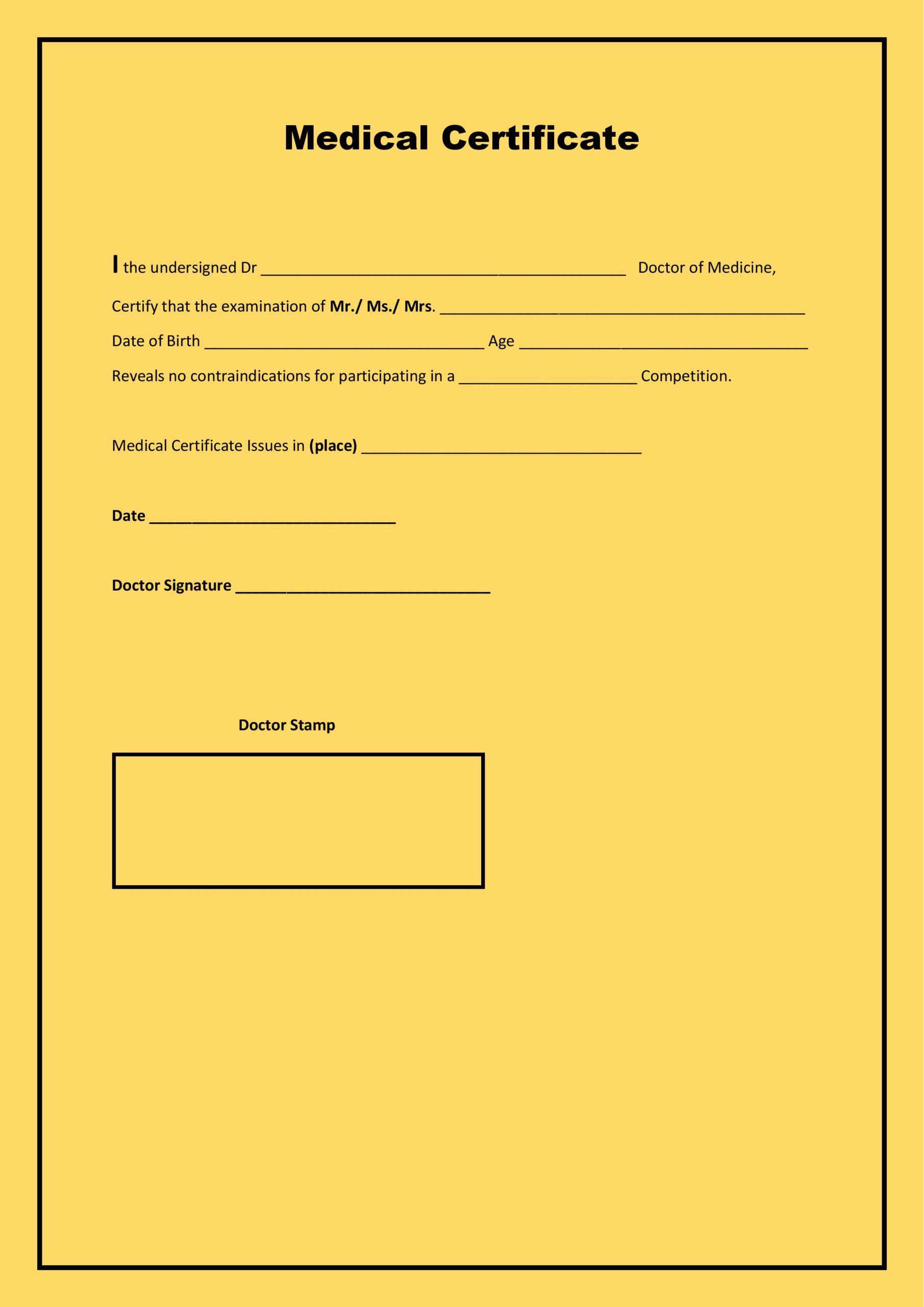 Filled Medical Certificate Sample in Word & PDF Format