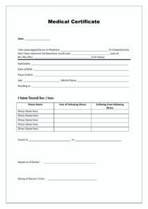 Medical Certificate Format, Free Template in Word