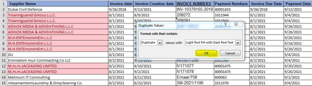 Procedure to Highlight or Find Duplicates Value 4