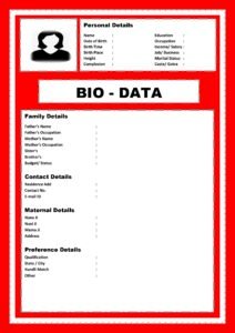 Bio-data for marriage/ How to write Bio-data for Marriage