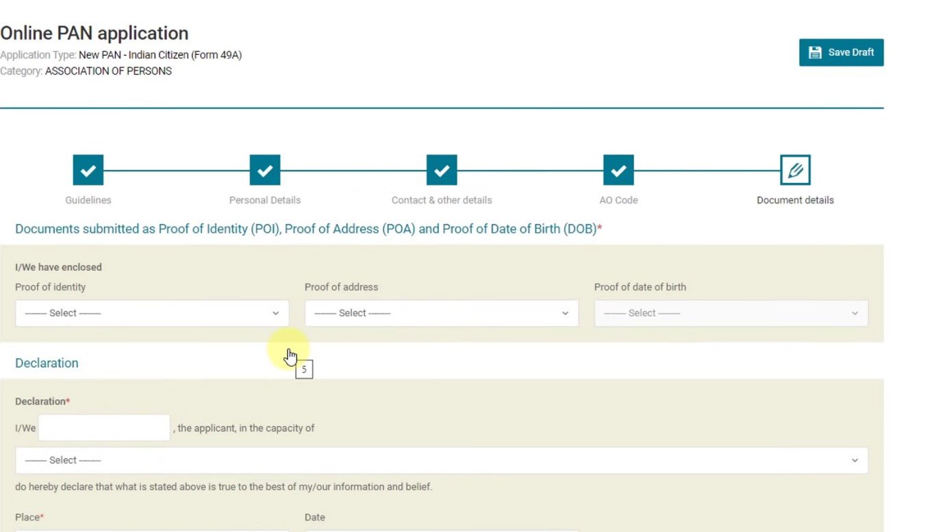 Form to Apply PAN Card Online