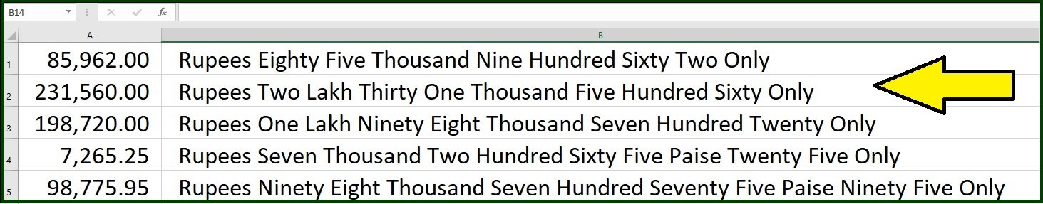 Number to English Text in Excel