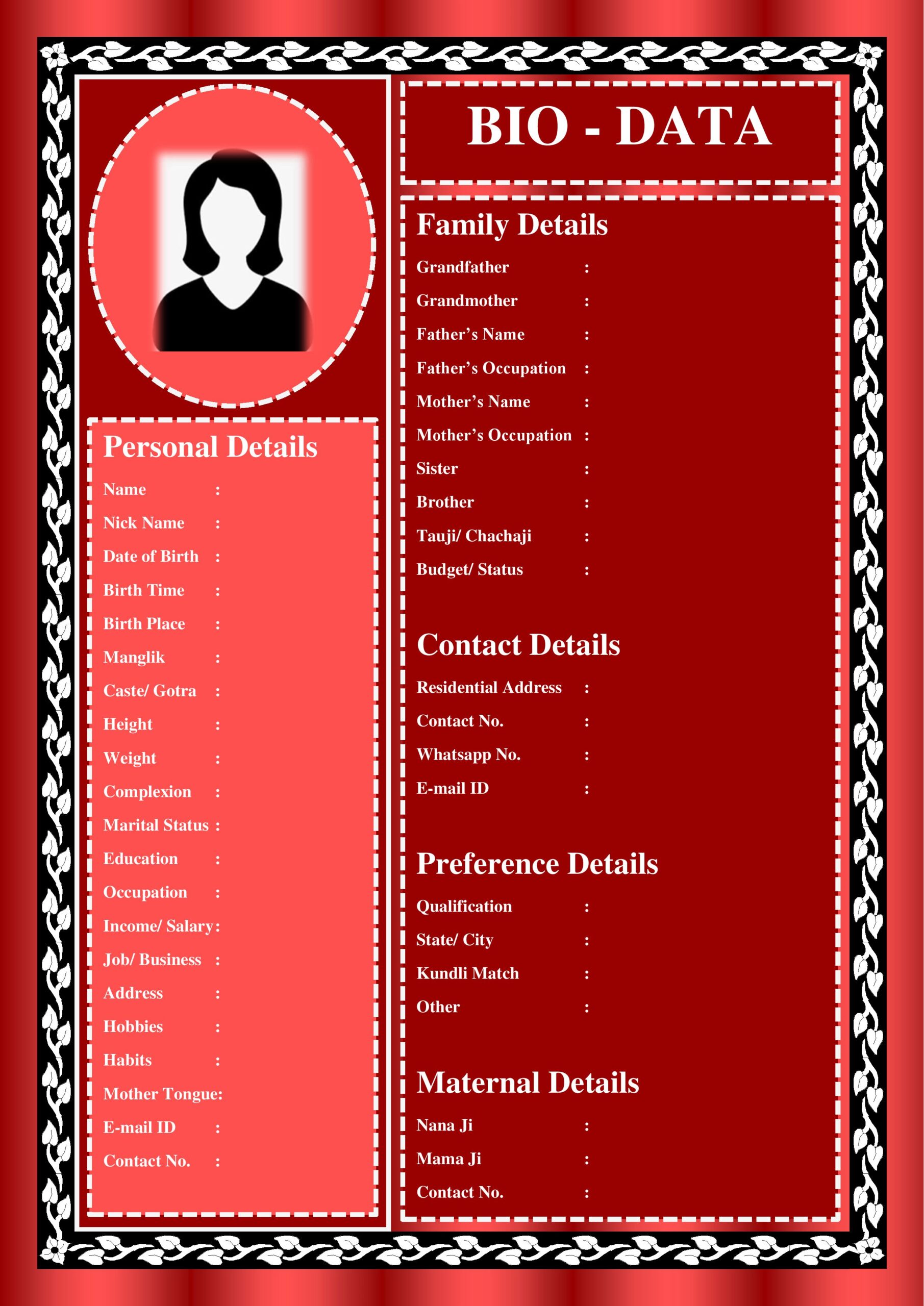 Sample Family Description For Matrimony