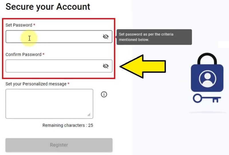 set password on income tax website