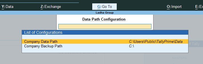 tally prime data path