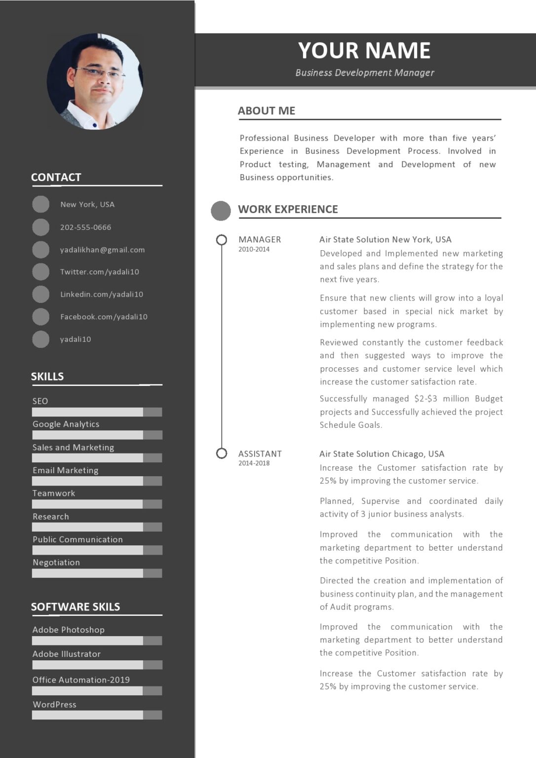 FREE CV Resume Templates Examples Doc-Word Download Format