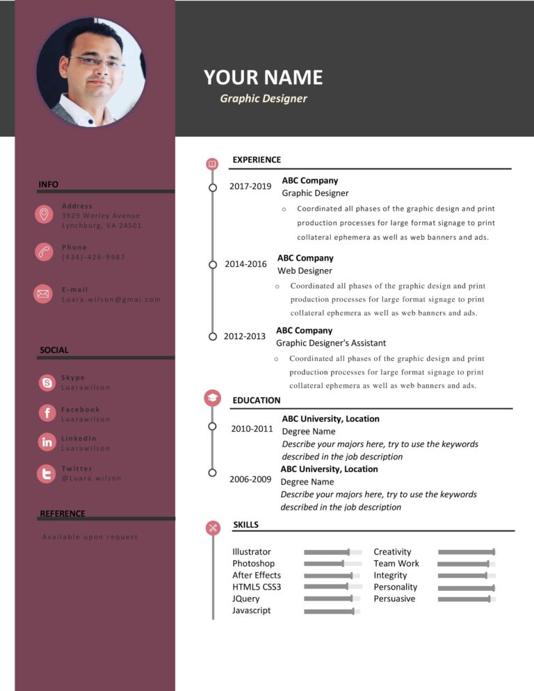 FREE Modern Resume Templates [.doc .pdf Download]