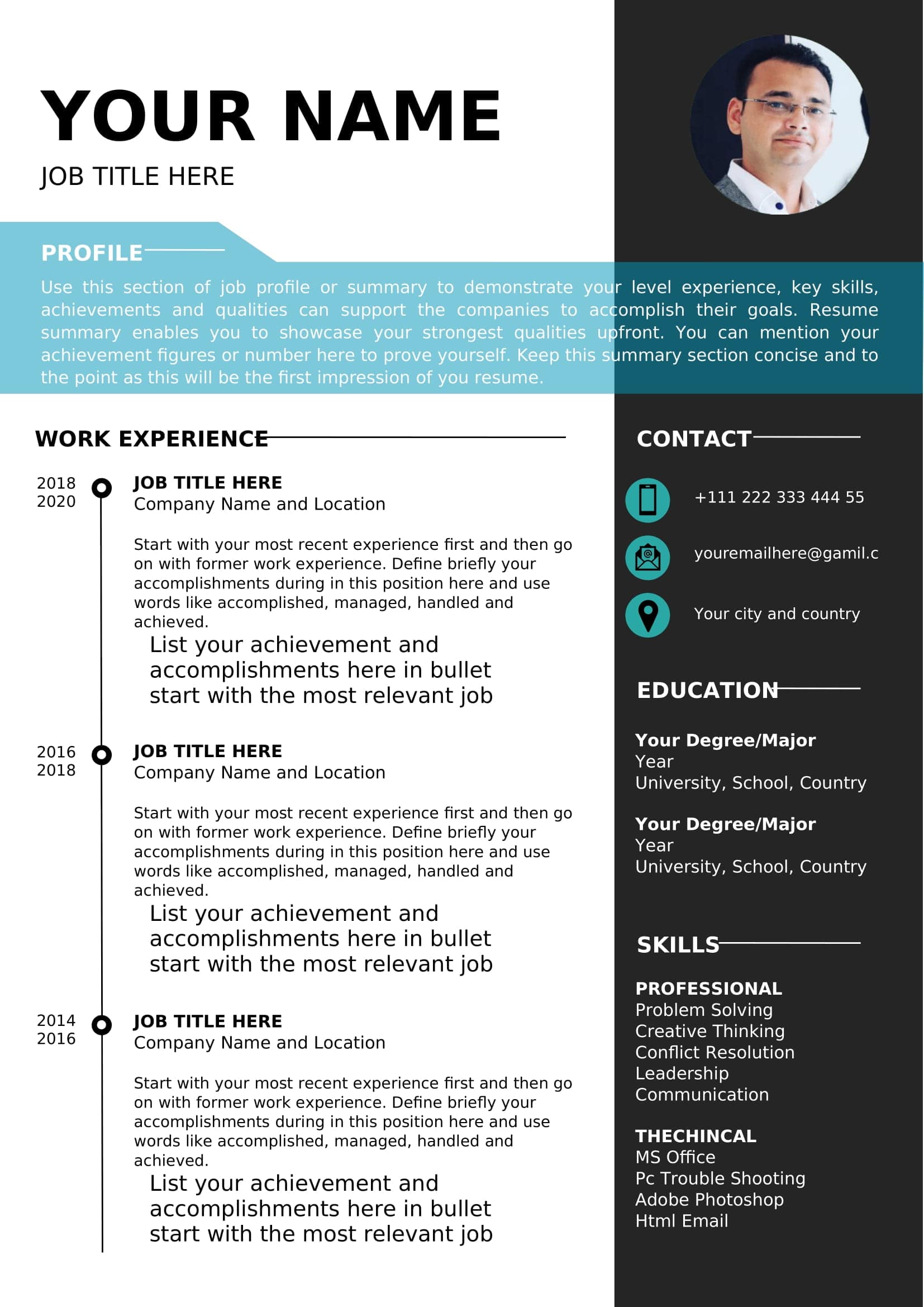 Editable Resume Templates