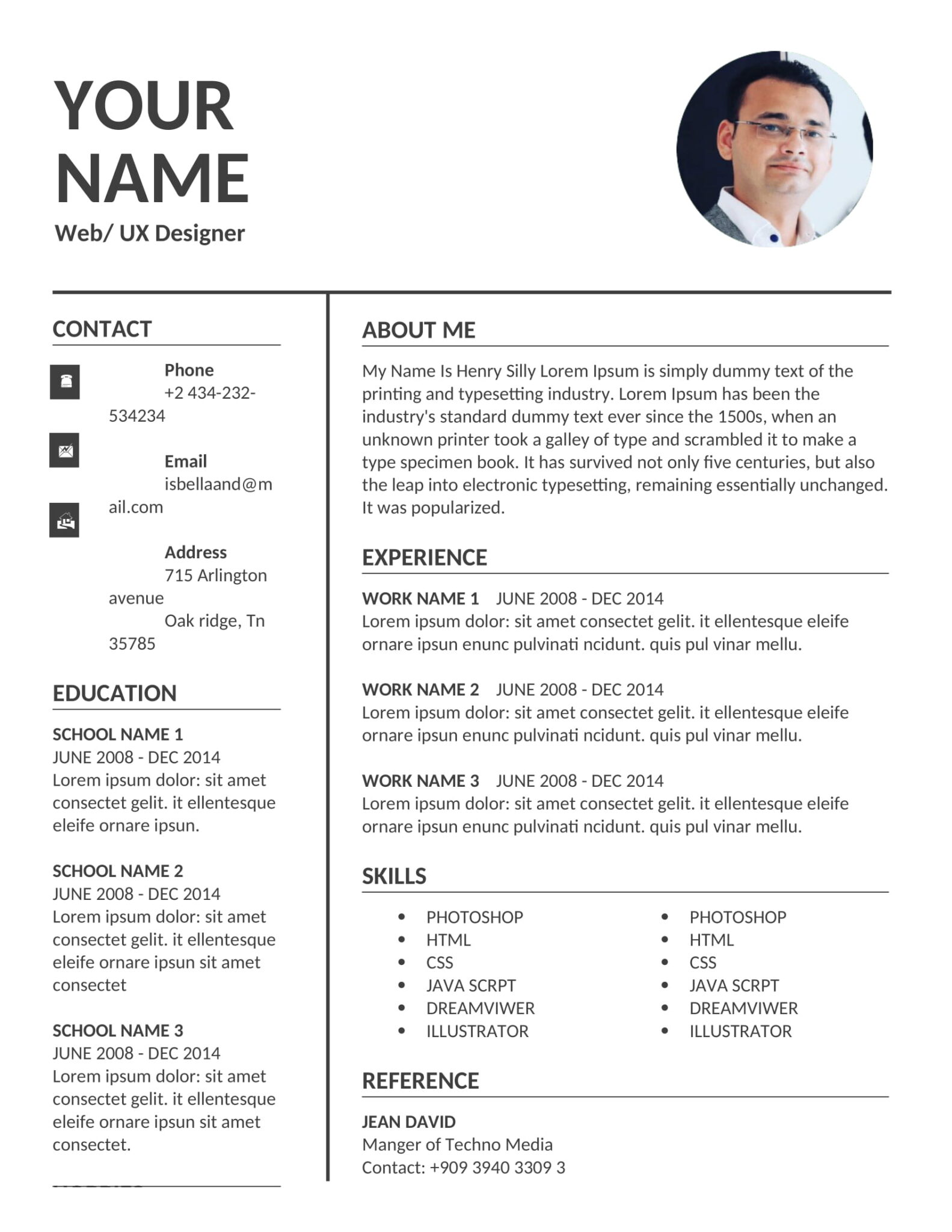 Modern CV Format Word FREE Download (.doc .pdf)