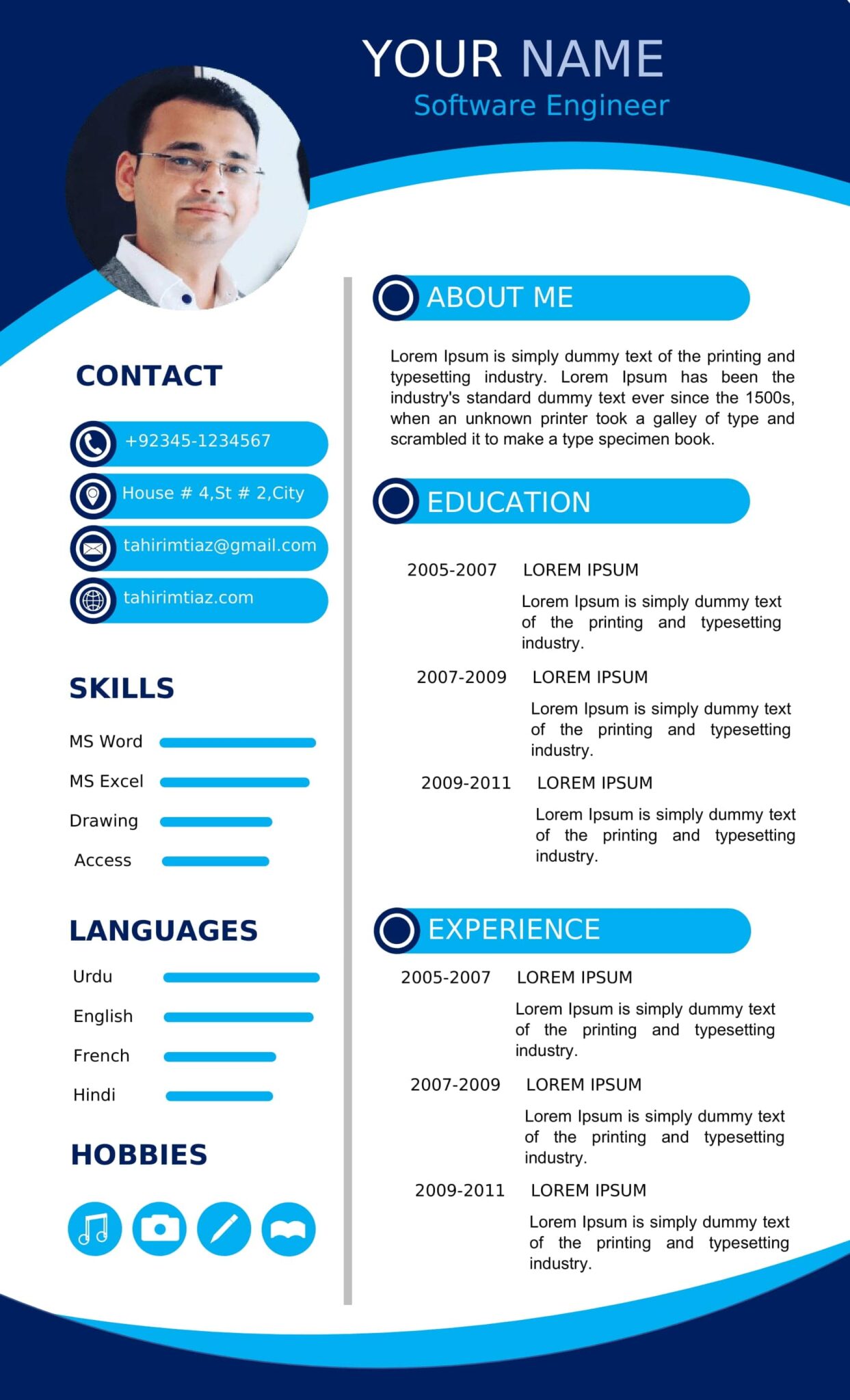 FREE Resume Templates for Microsoft Word to Download .doc .pdf