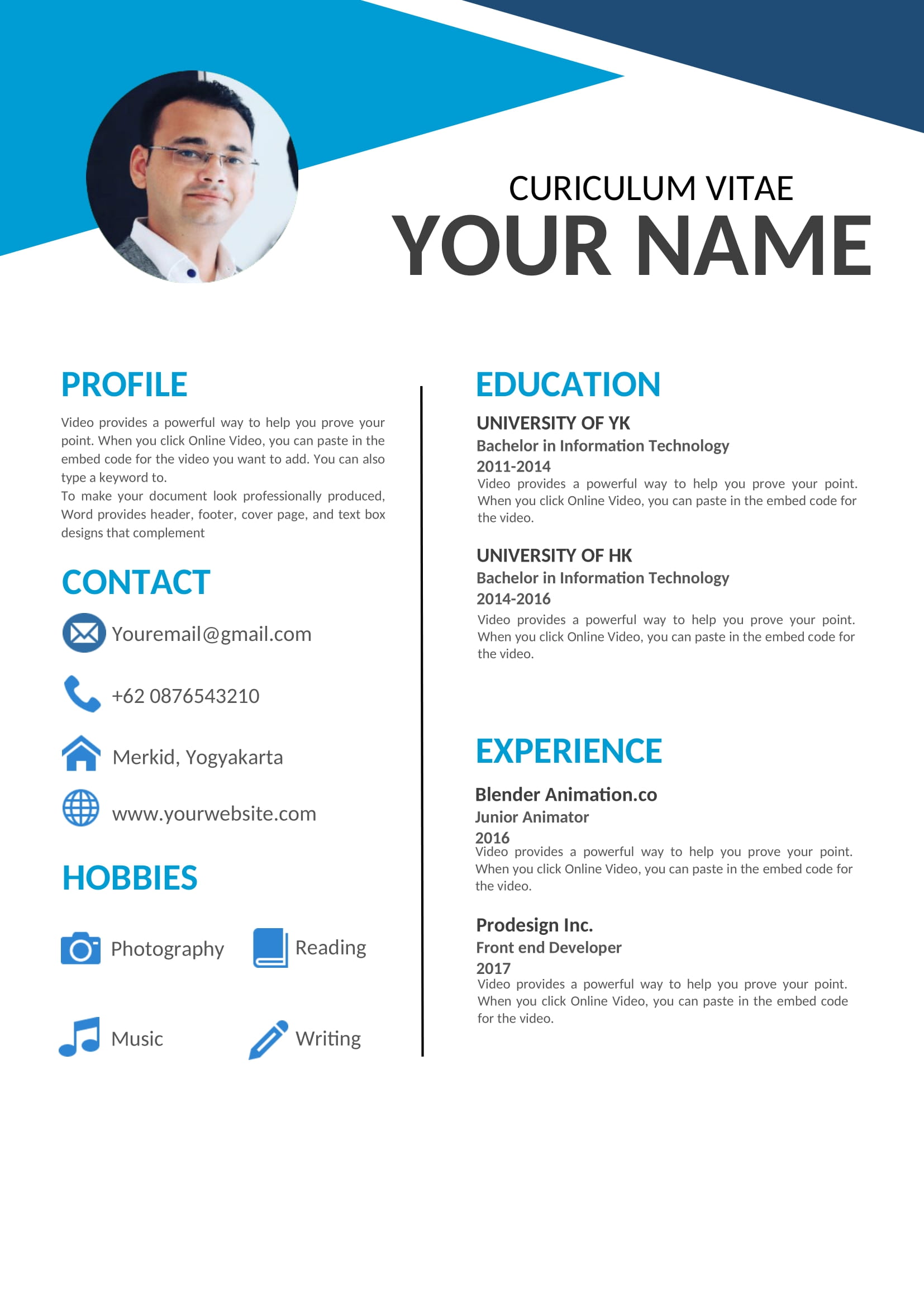 downloadable free pdf resume templates