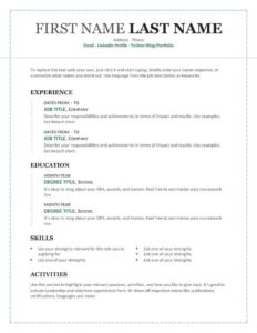 Free Professional Resume Formats (Word-PDF)