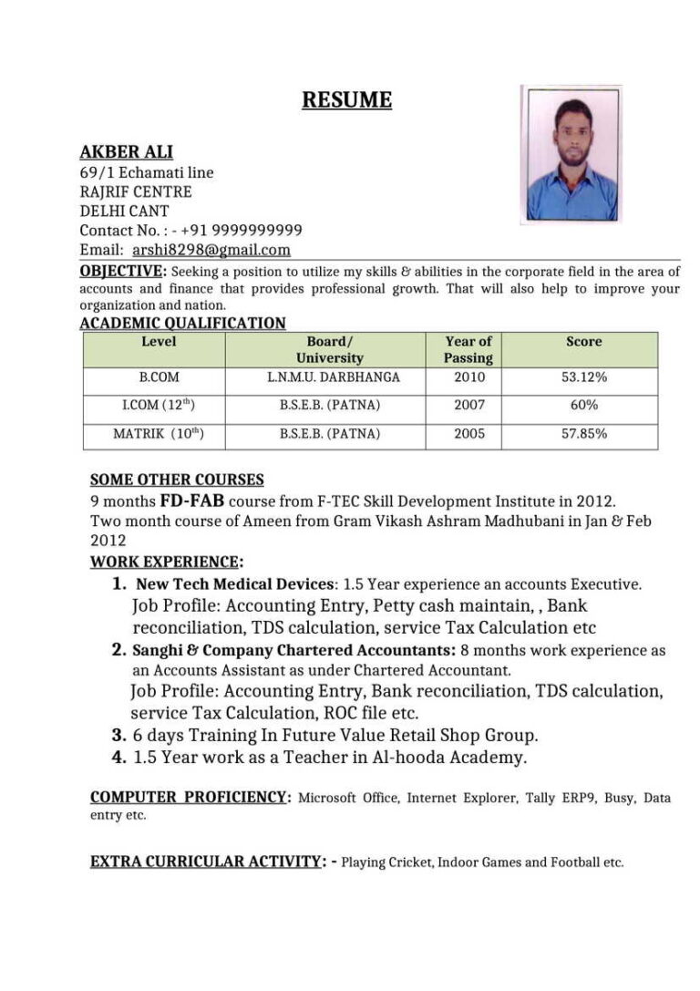 20+ Accountant Resume Cv Format In Word (.docx) Free Download