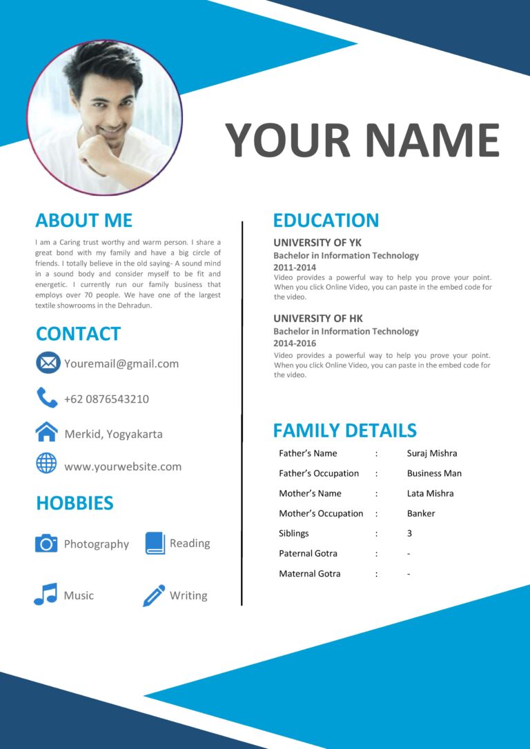 Bio Data Templates - Marriage Bio-data In Ms-word