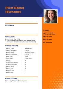 MS-Word Marriage Bio-data Template for Boy and Girl