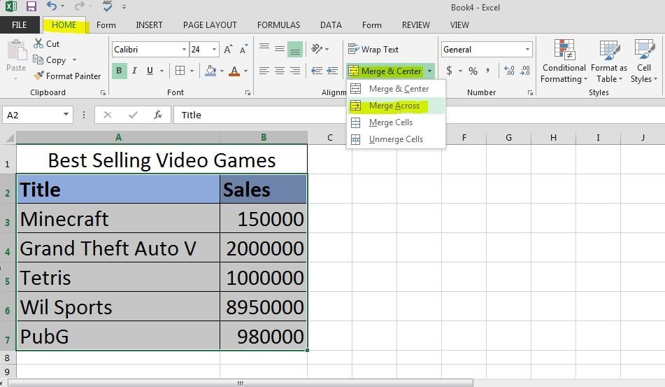 MERGER OF CELLS MERGE CELLS IN EXCEL