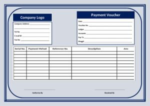 Download Payment Voucher Format Light Blue in Word (.docx)