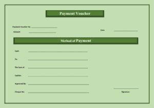 Download Payment Voucher Green Format in Word (.docx)