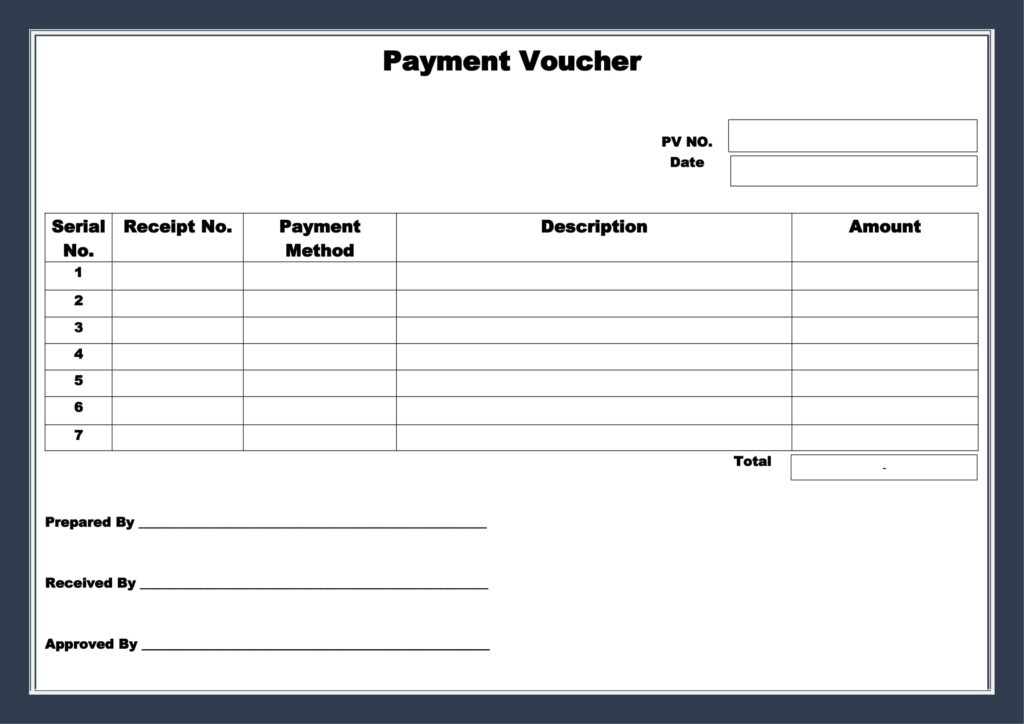 Download Payment Voucher Plain Format in Word (.docx)