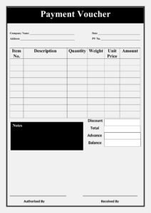 Download Payment Voucher Template Black in Word (.docx)