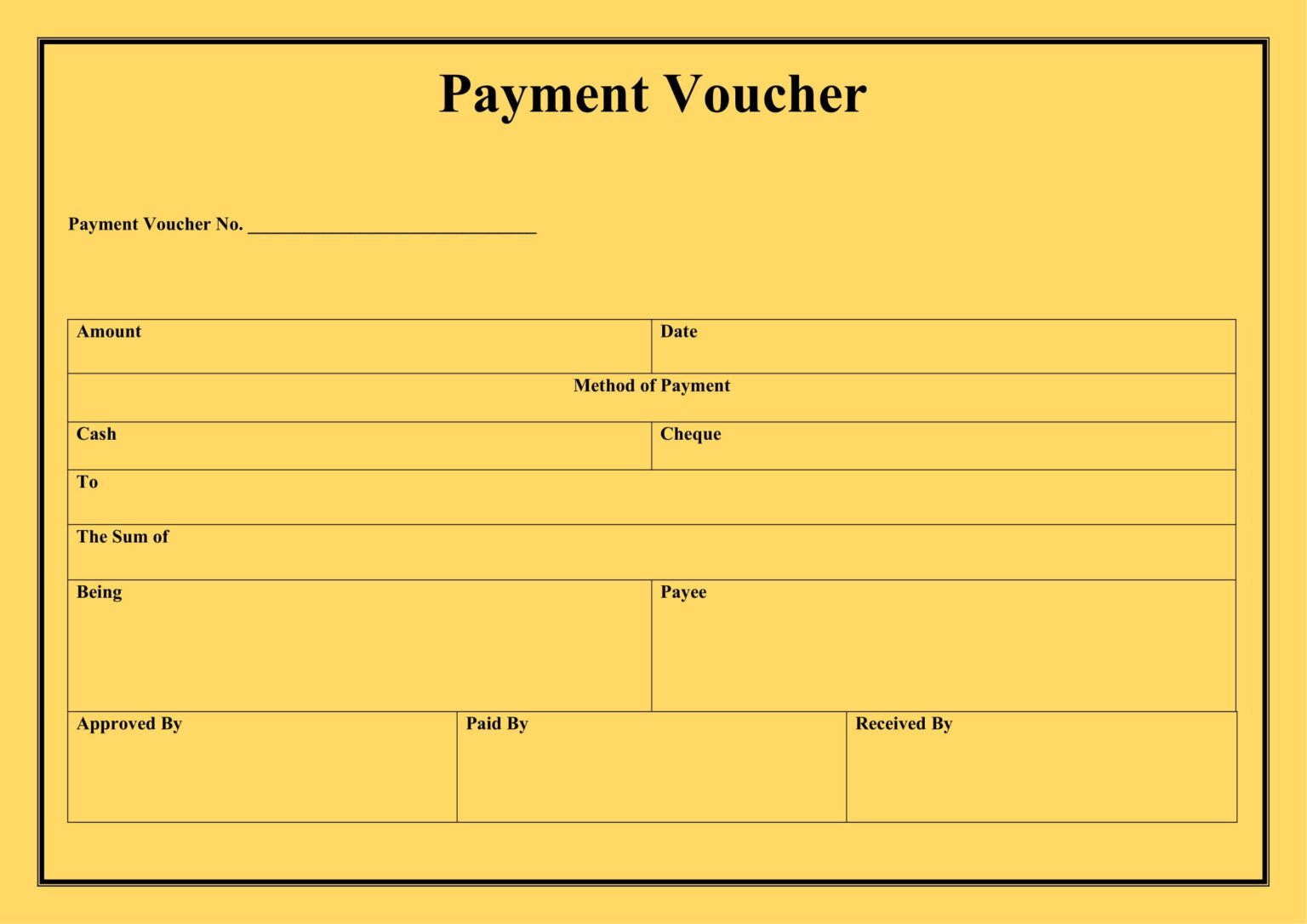 Download Payment Voucher Format Horizontal In Word Docx 4608