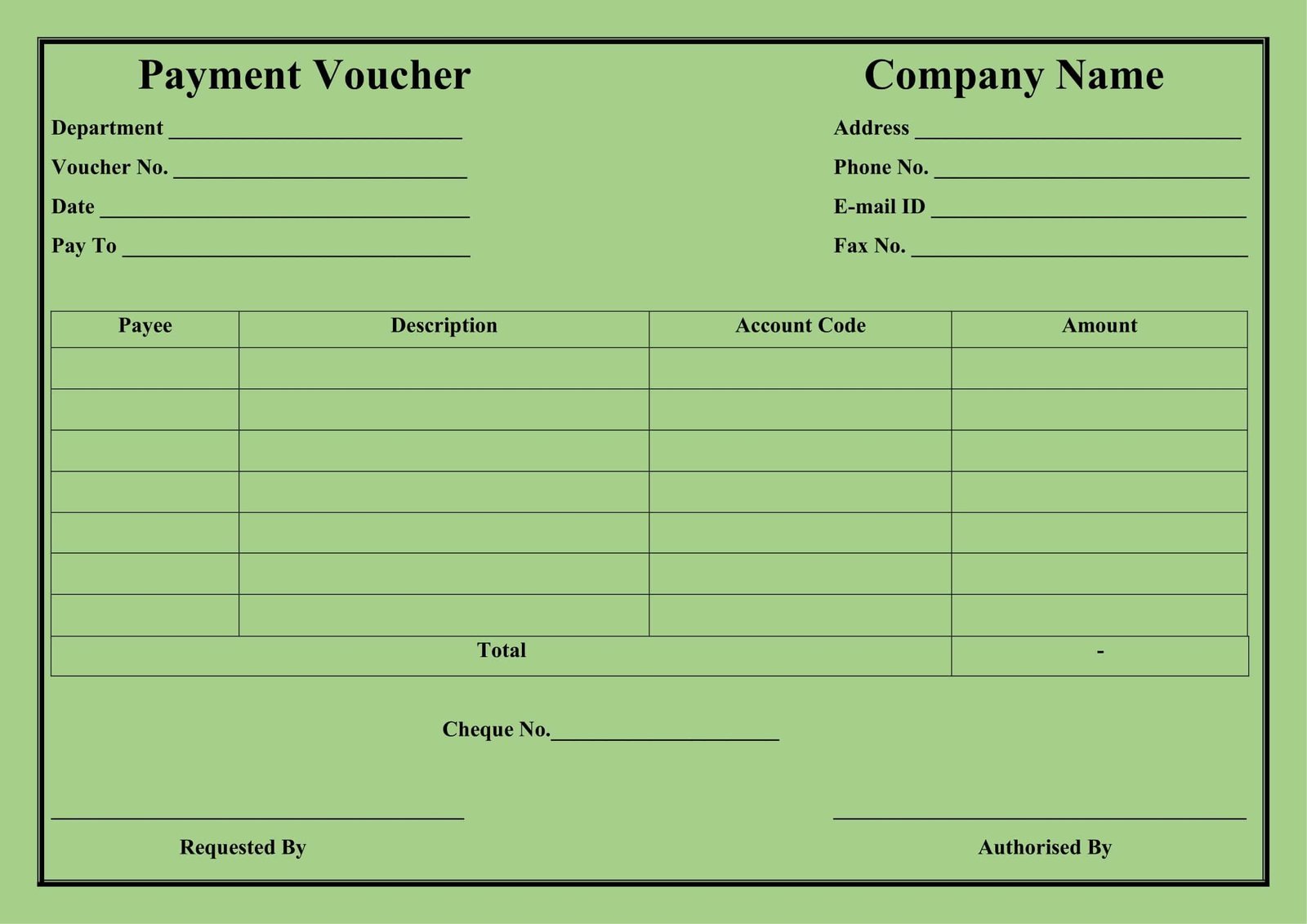 Download Payment Voucher Format in Word ( docx)