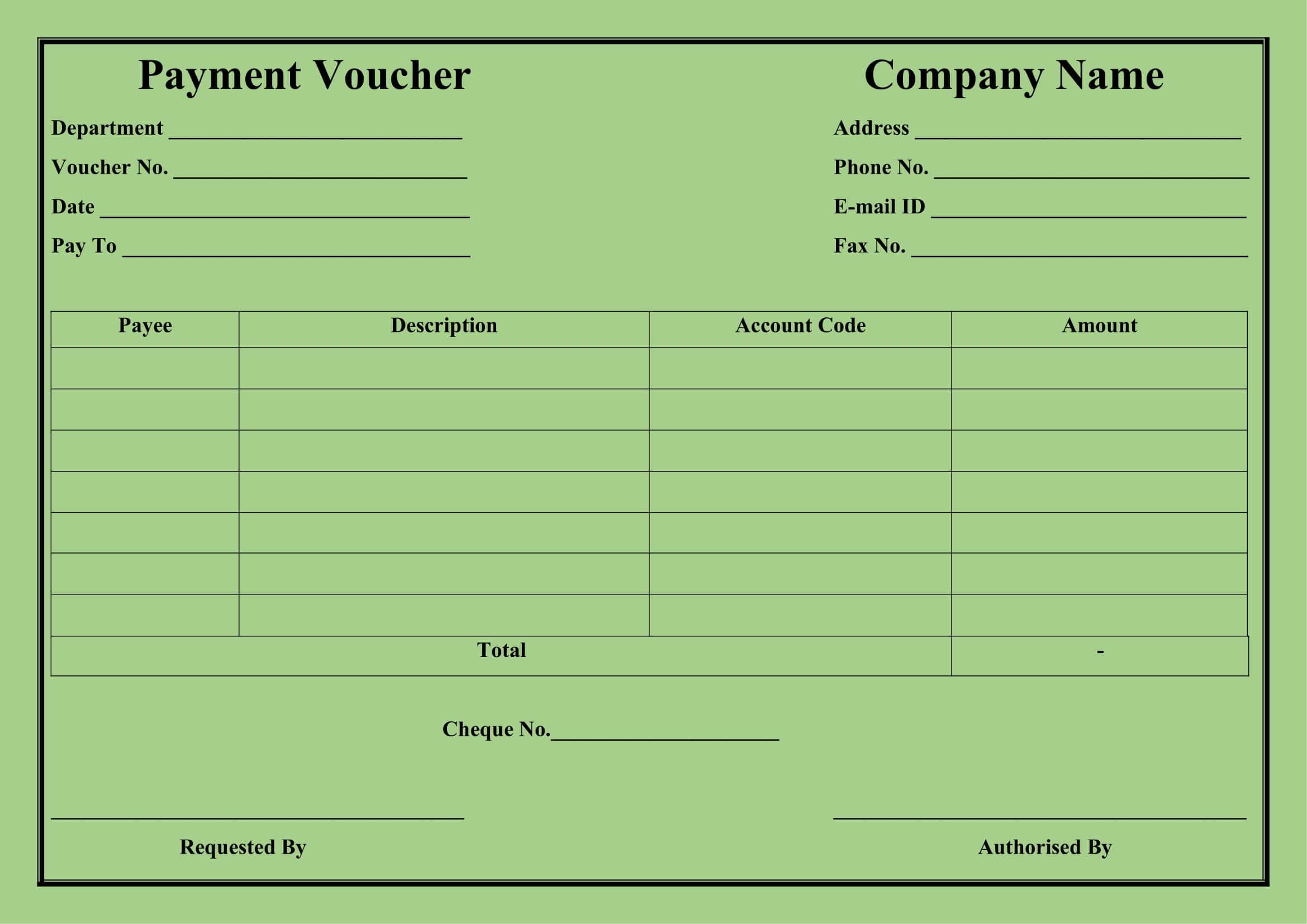 Payment Voucher Format