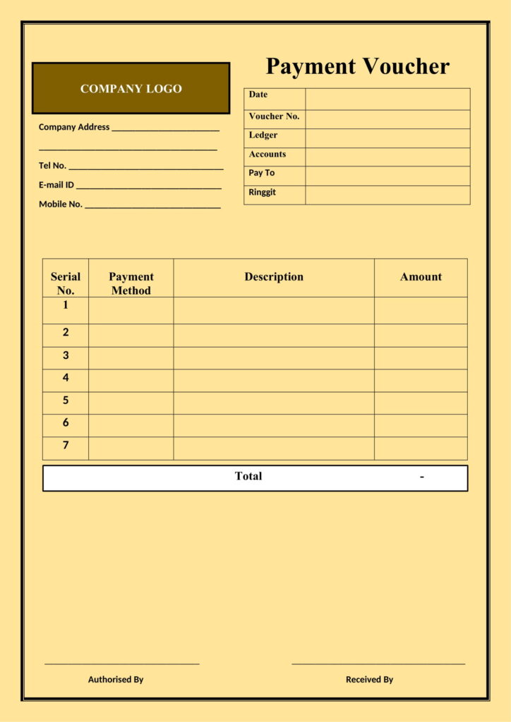 Payment Voucher Template Free Download in Word (.docx)