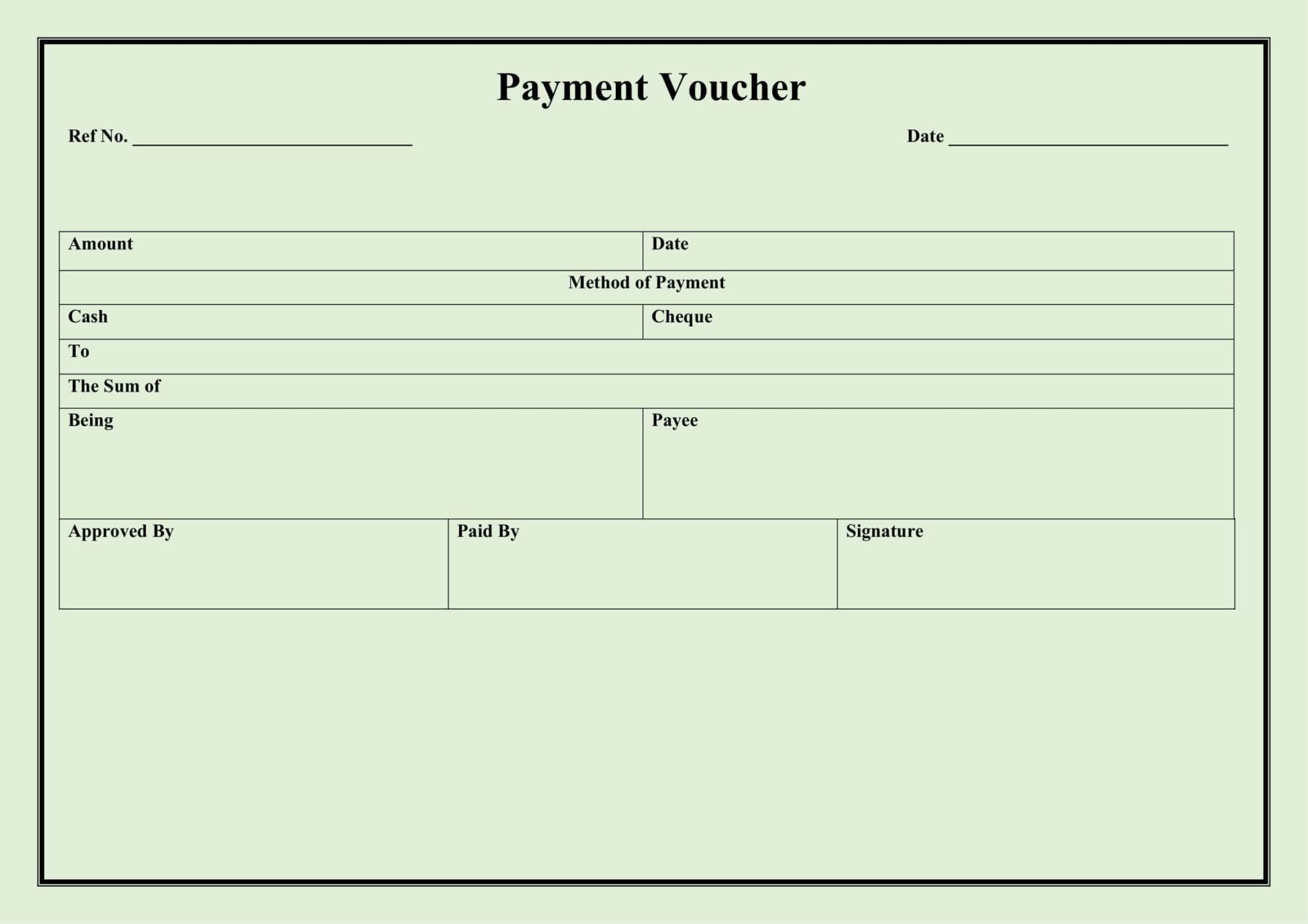 Payment Voucher Design Template In Word (.docx)