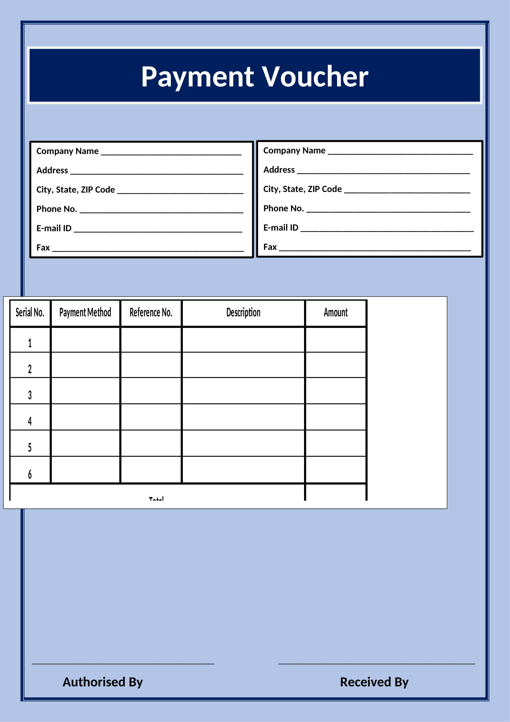 Payment Voucher Format