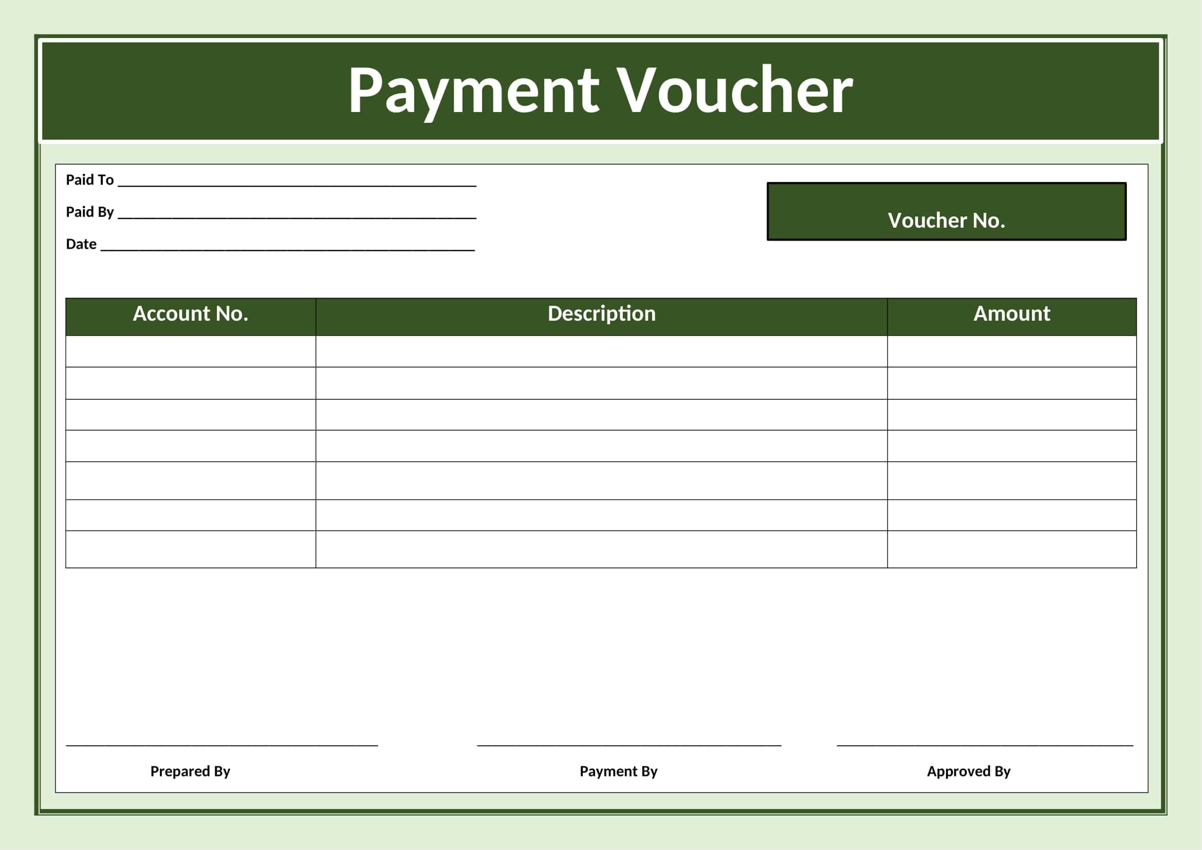 Cash Payment Voucher Template Free Download in Word (.docx)