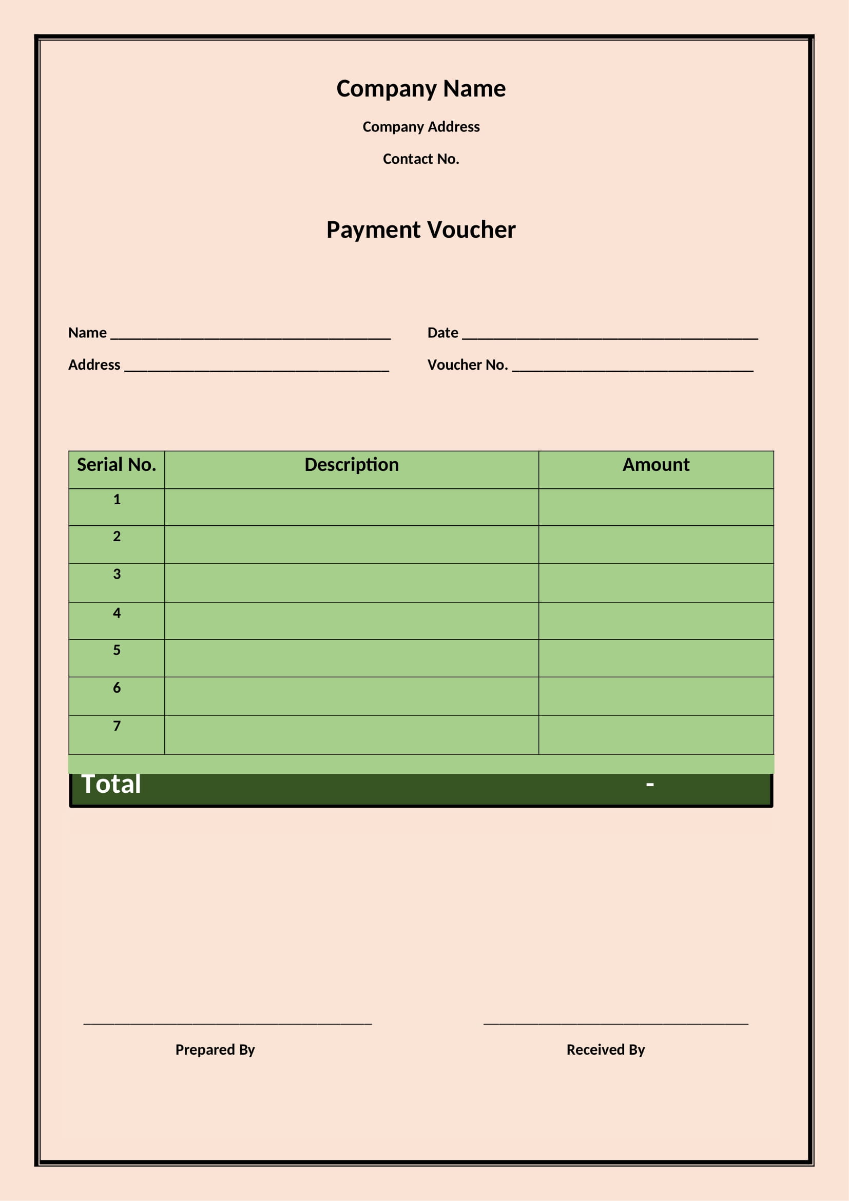 Download Payment Voucher Template for Word (.docx)