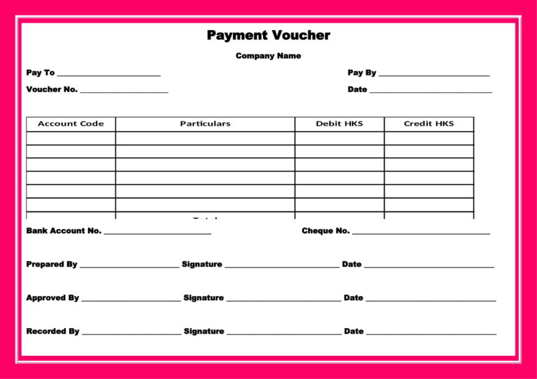 Download Payment Voucher Format in India in Word (.docx)