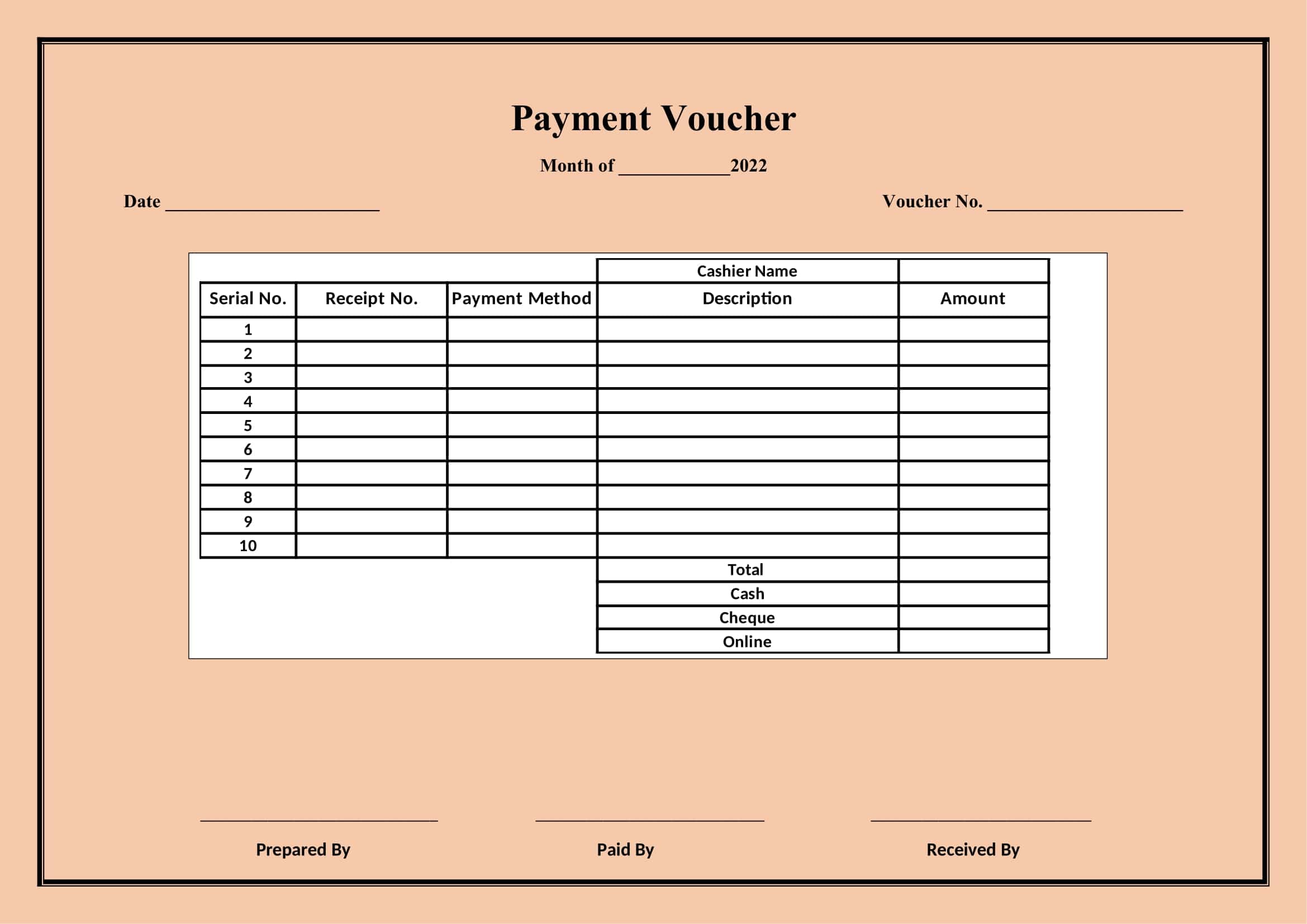 Payment Voucher Format