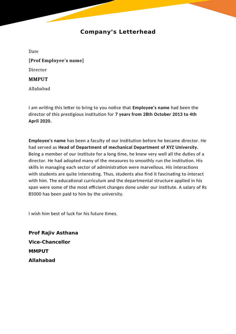 application letter to director