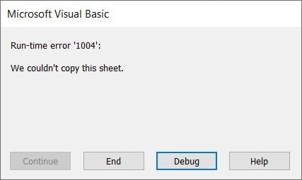 VBA run-time error 1004 we couldn't copy this sheet
