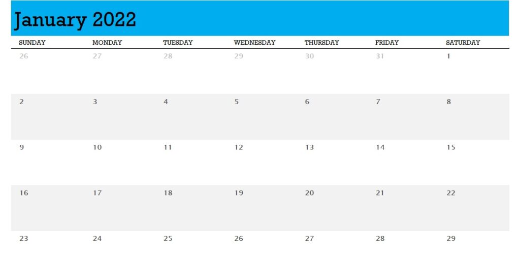 Any Year Calendar (Single Month Per Tab) Template In Excel (Download.Xlsx)