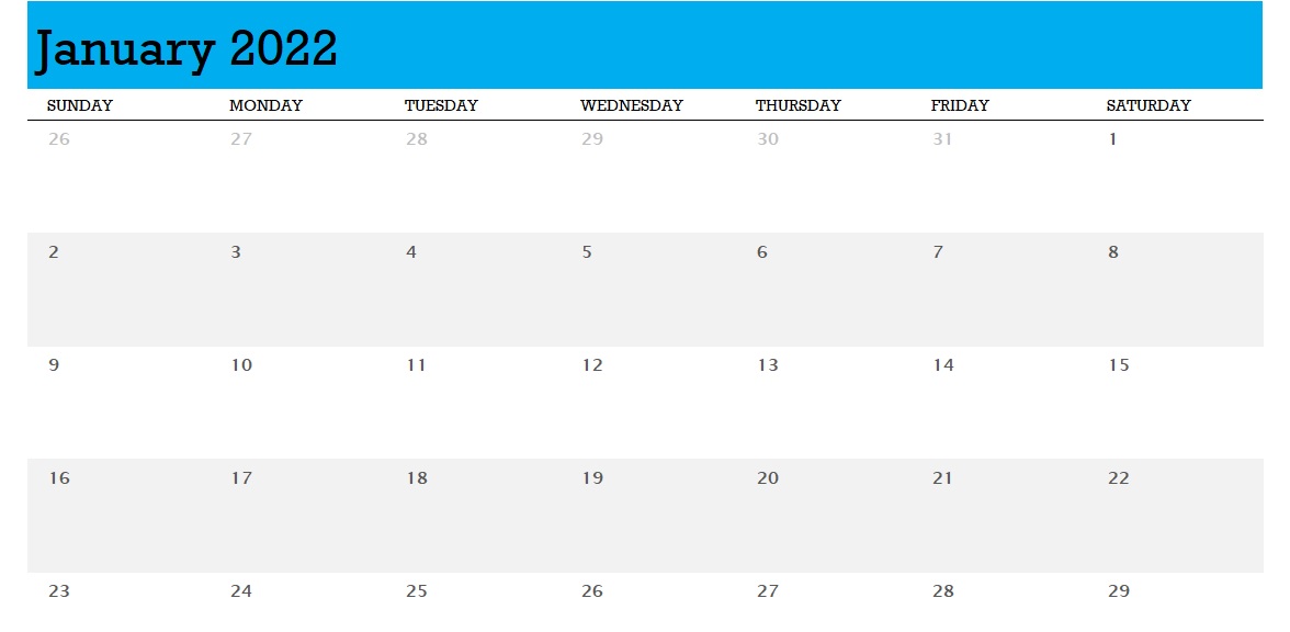 Any Year Calendar (Single Month Per Tab) Template In Excel (Download.Xlsx)