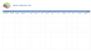 Book Collection List Template In Excel (Download.xlsx)