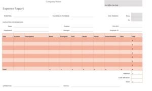 Expenses Report Template In Excel (Download.Xlsx)