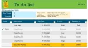 Household To Do List Template In Excel (Download.xlsx)