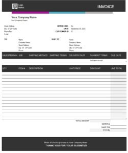 Sales Invoice (Blue Gradient design) Template In Excel (Download.xlsx)