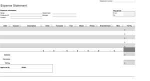 Travel Expense Statement Template In Excel (Download.Xlsx)