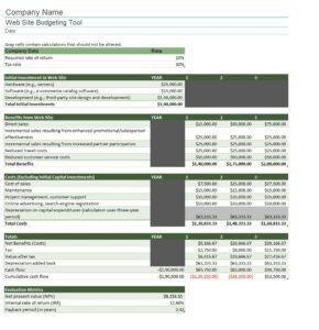 Website Budget Template In Excel (Download.Xlsx)