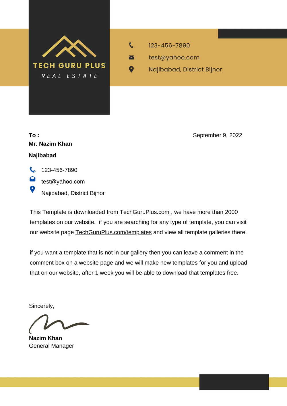 Best Letterhead Design And Template In A4 Size docx 